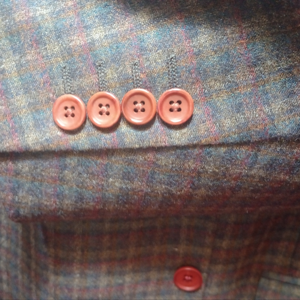 Coppley Men's 3Btn/2Vents Brown Check Sport Jacket Size 49L